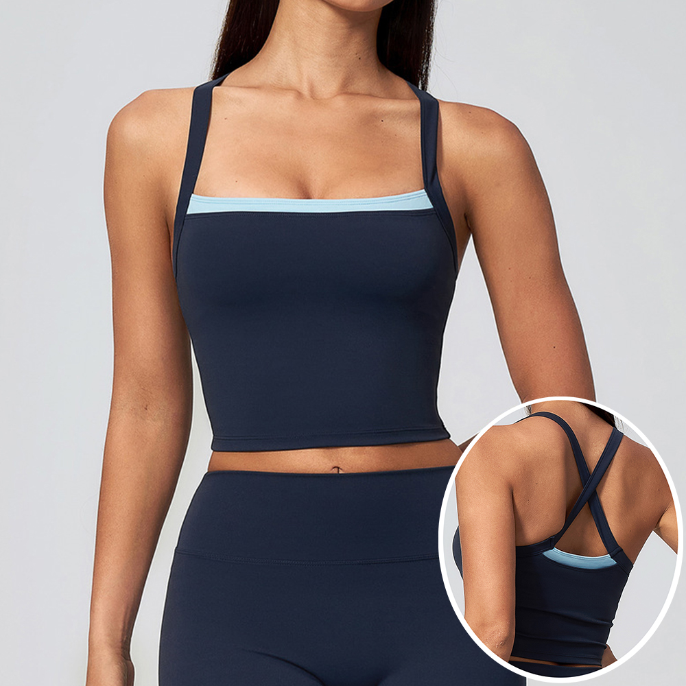 Sports Bra High Impact - เสื้อกล้ามโยคะผู้หญิงแบบไขว้หลัง พร้อมฟังก์ชันดันทรง สปอร์ตบรา สำหรับออกกำลังกาย วิ่ง ฟิตเนส