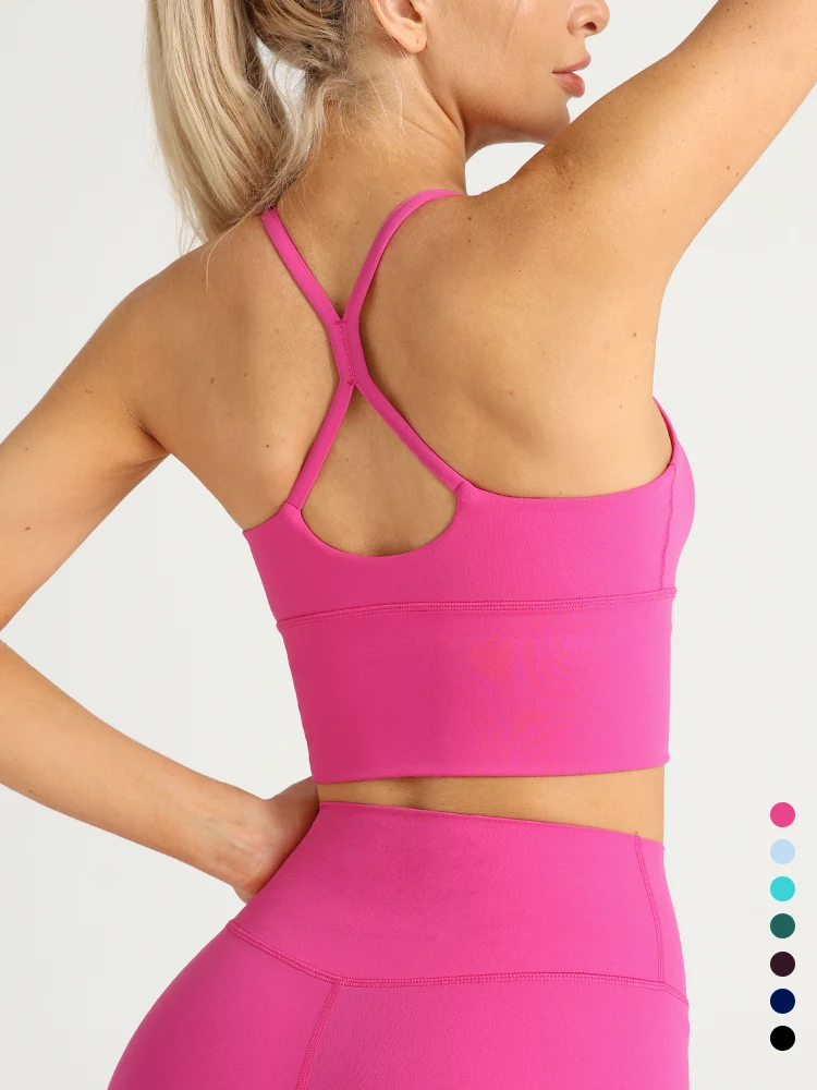 Sports Bra High Impact - เสื้อกล้ามโยคะผู้หญิงแบบไขว้หลังเซ็กซี่ รองรับแรงกระแทกสูง ระบายอากาศได้ดี พร้อมแผ่นรองหน้าอกถอดได้ เหมาะสำหรับออกกำลังกายกลางแจ้งและเล่นโยคะ