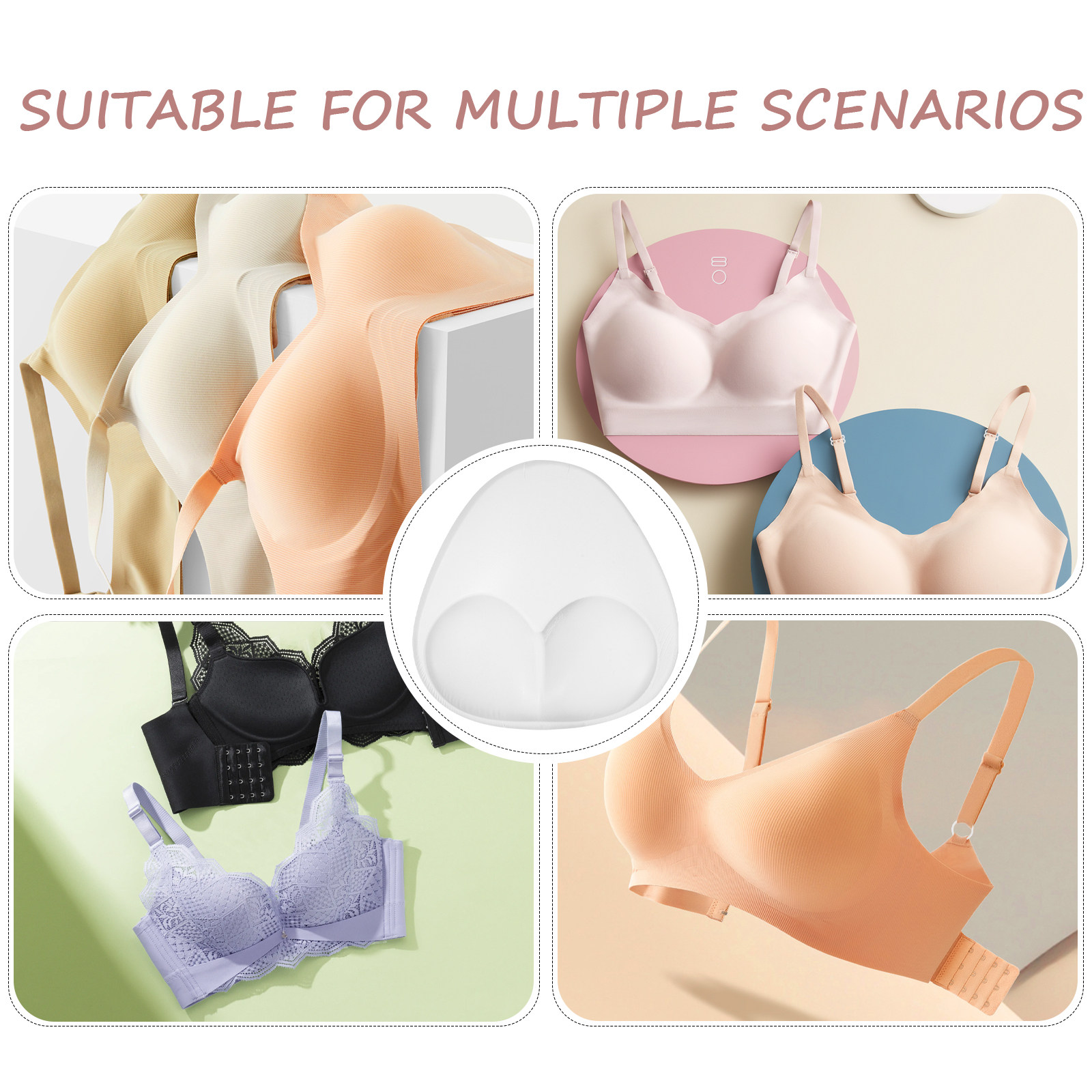 แผ่นเสริมบราซิลิโคนแบบซ่อน 1 ค - Push Up Bra Padded บทวิจารณ์และราคา