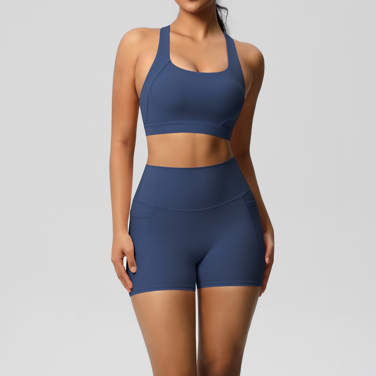 2PCS กีฬา Pocketed ชุดโยคะเสื้ - Sports Bra High Impact บทวิจารณ์และราคา