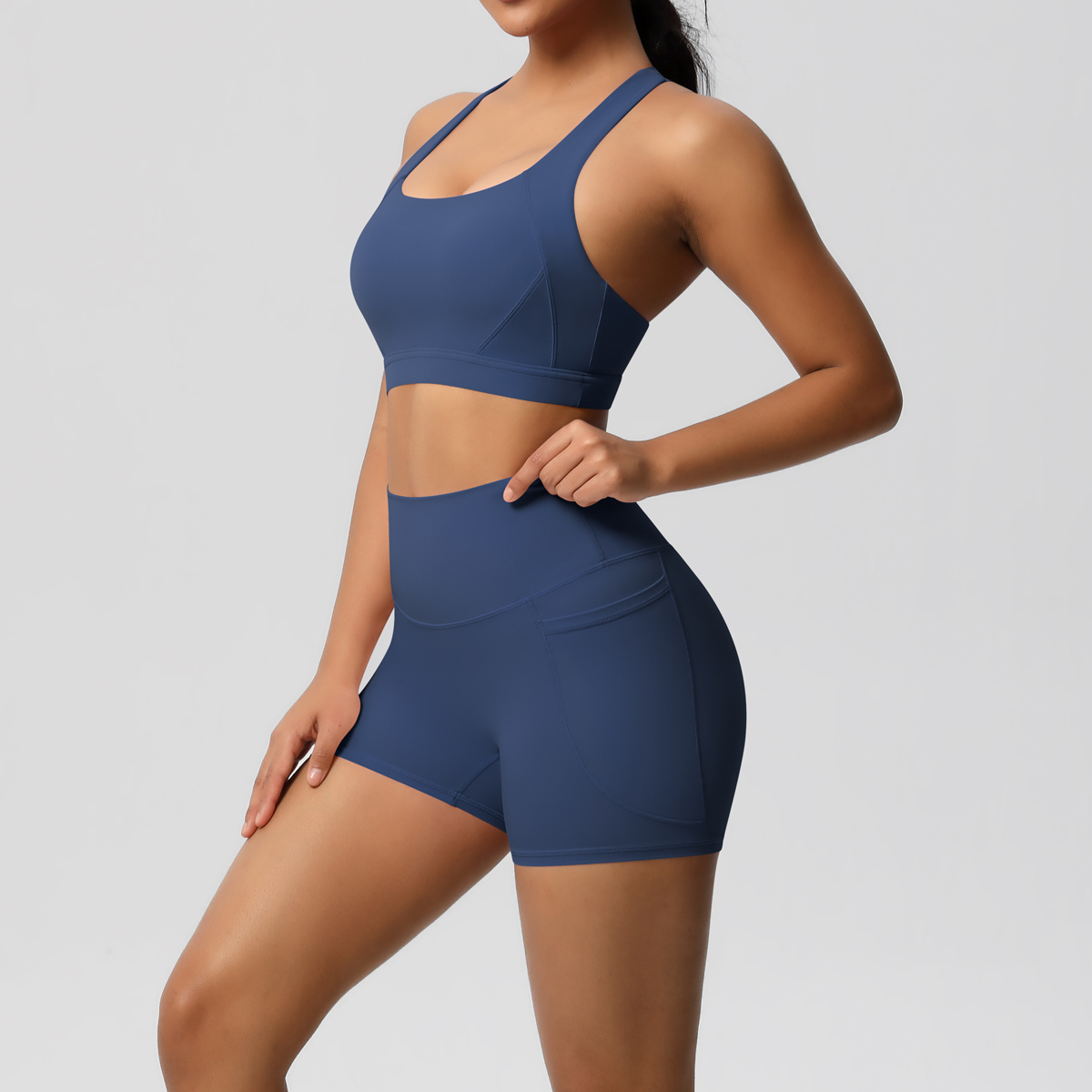 2PCS กีฬา Pocketed ชุดโยคะเสื้ - Sports Bra High Impact บทวิจารณ์และราคา